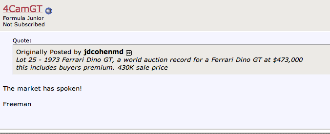 Jon Gunderson restoration of Ferrari Dino sells at world record price!!!